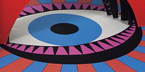 pauline nyren's pop art in japan exhibit close-up of an illustrated eye